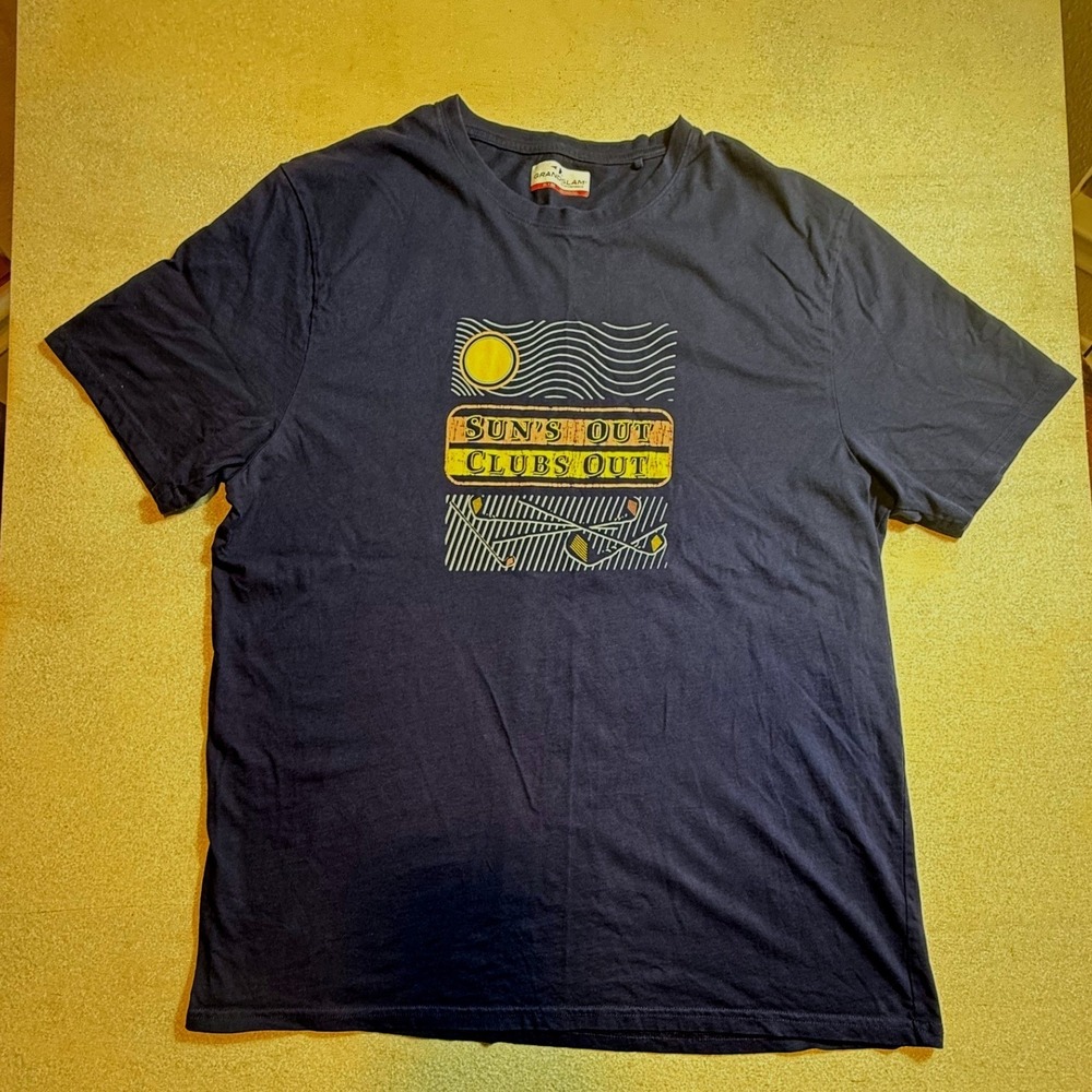 Grand Slam Mens Navy Blue Suns Out Clubs Out Golf Graphic T-Shirt XLarge-2186